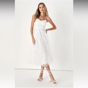 Lulus Butterfly Lace-up Midi Dress, S